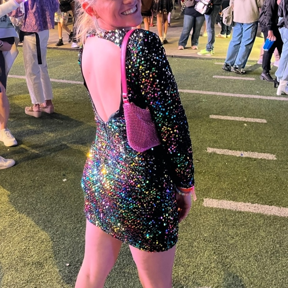 Glitz & Glam Sequin Colorful Party Dress